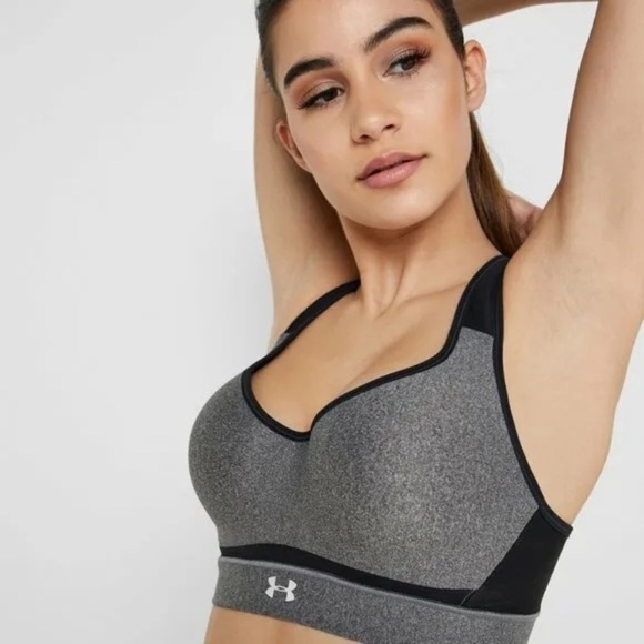 Under Armour Gray and Black Sports Bra - Picture 1 of 11